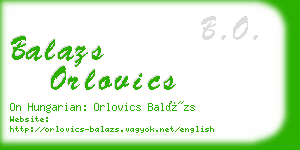 balazs orlovics business card